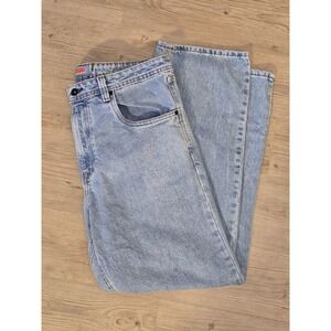 Empyre Y2K Embroidered Logo Relaxed Fit Skateboard Light Wash Denim Size 32